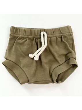 Ploom Baby Olive Green Kids Organic Cotton Shorts